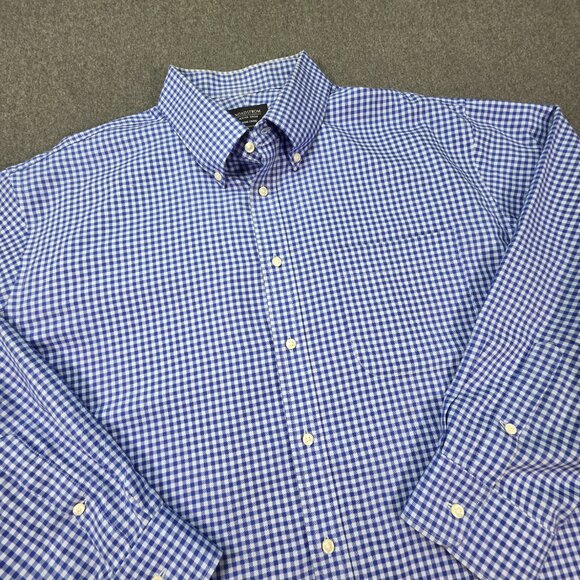 2 X Nordstrom Dress Shirts Mens 18.5-34/35 Check Non Iron Stretch Traditional - Picture 5 of 13